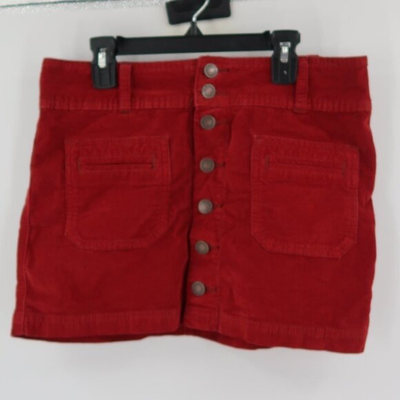 Free People We The Free Women's Red Corduroy Mini Skirt Size 26 - Picture 1 of 4